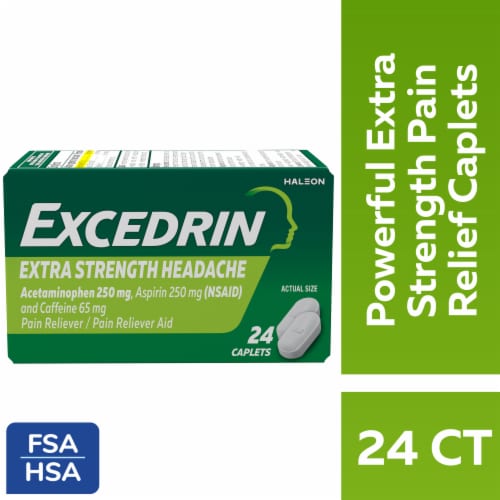 Excedrin Extra Strength Headache Relief Caplets Perspective: front