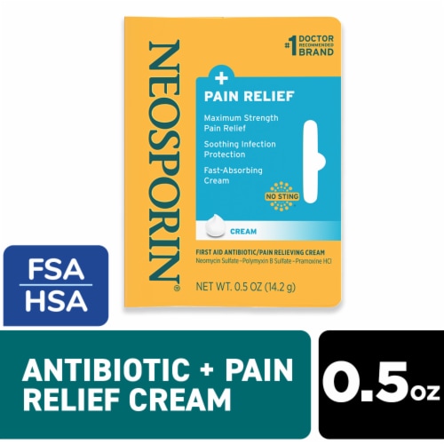 Neosporin + Pain Relief Cream Perspective: front