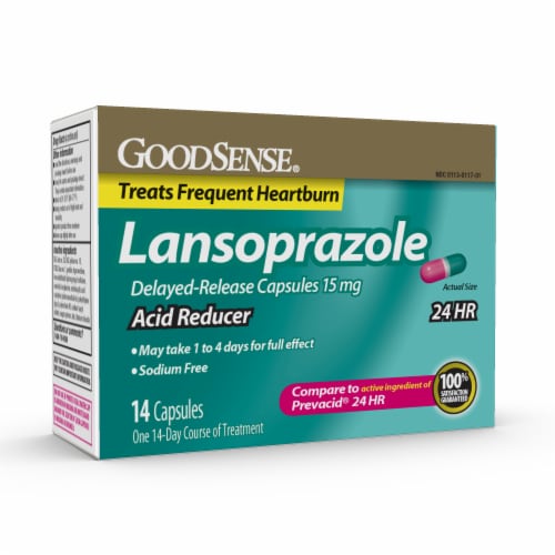 GoodSense® Lansoprazole Acid Reducer Capsules 15 mg Perspective: front