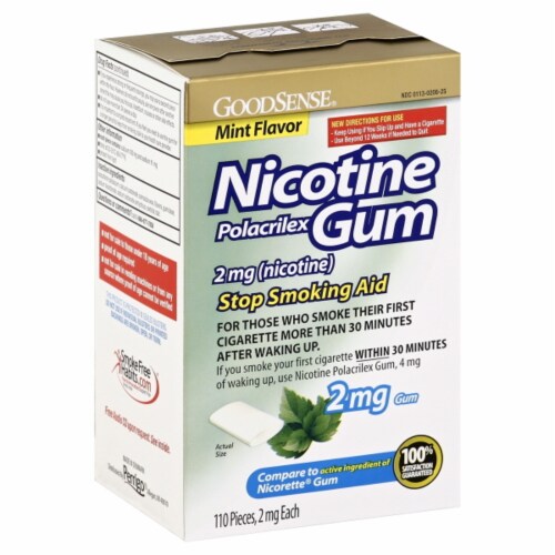 GoodSense® Mint Flavor Nicotine Polacrilex Gum 2mg Perspective: front