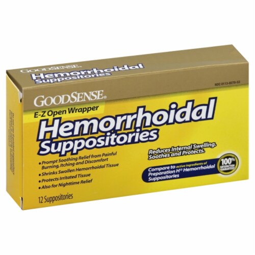 GoodSense® Hemorrhoidal Suppositories Perspective: front