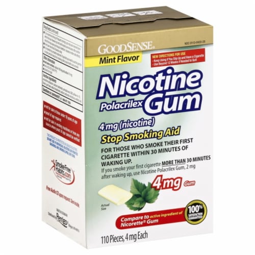 GoodSense® GoodSense® Mint Flavor Nicotine Polacrilex Gum 4mg Perspective: front