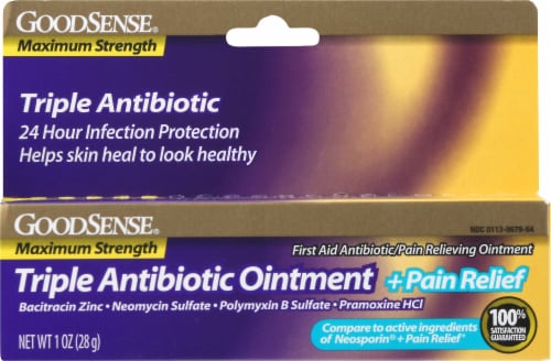 GoodSense Maximum Strength Triple Antibiotic Ointment Perspective: front