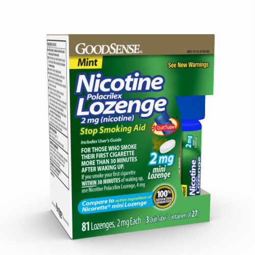 GoodSense® Polarilex Mint Nicotine Mini Lozenge Stop Smoking Aid 2 mg Perspective: front