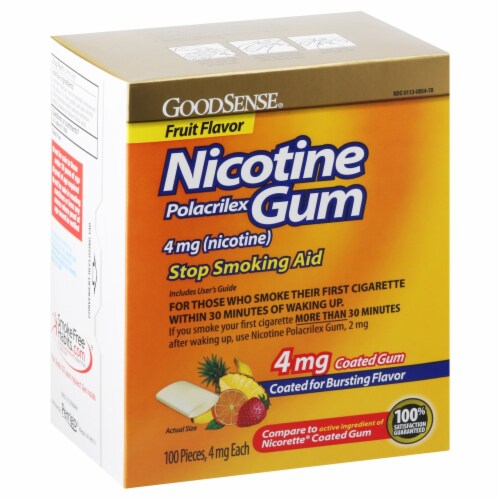 Good Sense® Fruit Flavor Nicotine Gum 4mg Perspective: front