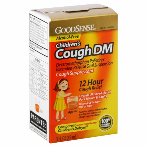 Good Sense® Children's Cough DM Orange Flavored Cough Syrup Perspective: front