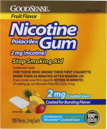 Good Sense® Fruit Flavor Nicotine Gum 2mg Perspective: front