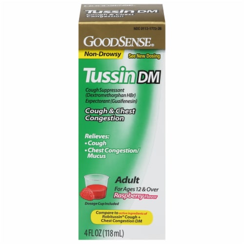 GoodSense® Cough & Chest Congestion Medicine Tussin DM Liquid Perspective: front