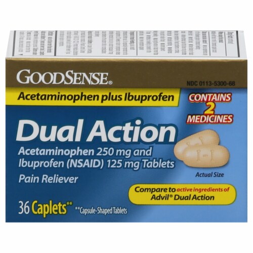 GoodSense® Dual Action Acetiminophen Plus Ibuprofen Pain Reliever Caplets Perspective: front