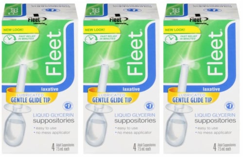 Fleet Liquid Glycerin Adult Suppositories (3 Pack) Perspective: front