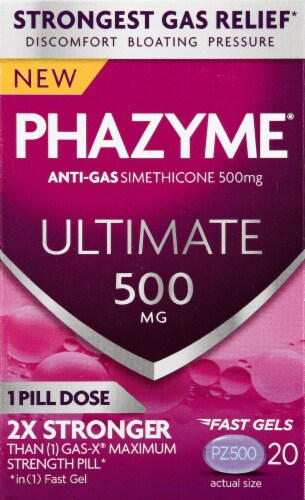 Phazyme Ultimate Anti-Gas Fast Gel Capsules 500mg Perspective: front