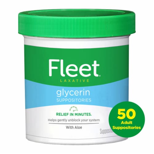 Fleet Laxative Glycerin Suppositories Adult Constipation Relief, 50 ct -  Kroger