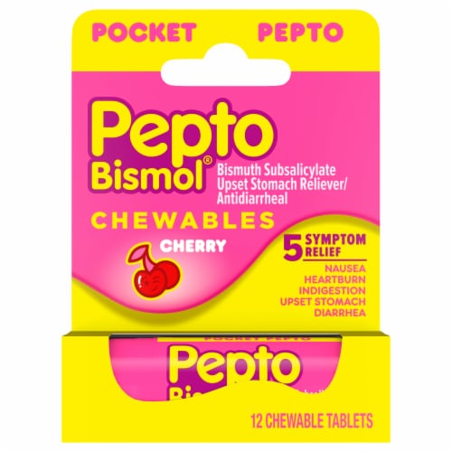 Pepto Bismol® To-Go Chewable Cherry Tablets Perspective: front