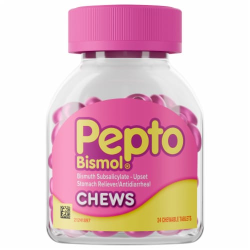Pepto-Bismol® Multi-Symptom Stomach Reliever Chew Perspective: front