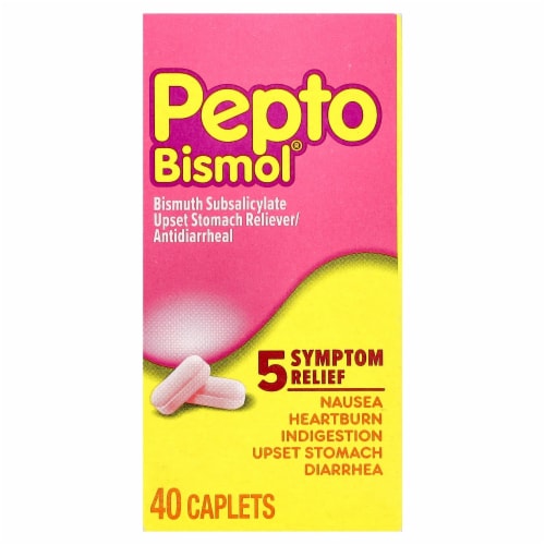 Pepto MULTI-SYMPTOM Multi-Symptom Caplet Perspective: front