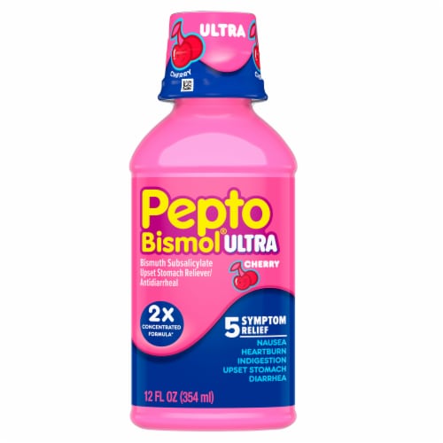 Pepto-Bismol® Ultra Cherry 5 Symptom Relief Liquid Perspective: front