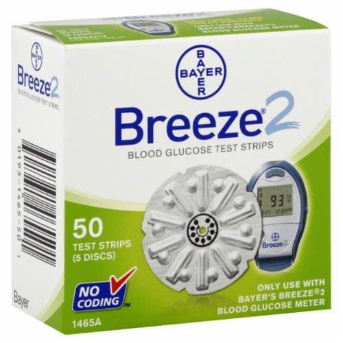 Bayer Breeze 2 Test Strips Perspective: front