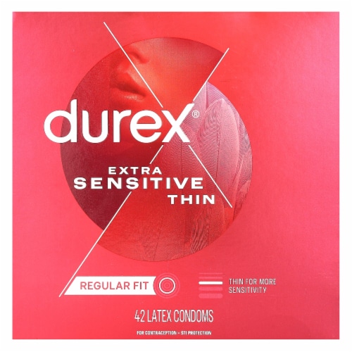 Durex Extra Sensitive Ultra Fine Lubricated Latex Condoms Perspective: front
