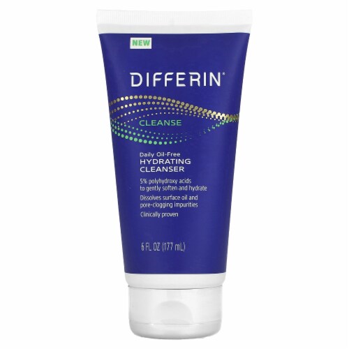 Differin Facial Cleanser, Daily Oil Free Hydrating Face Wash by the makers of Differin Gel, Perspective: front