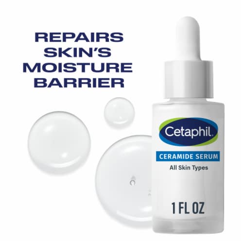 Cetaphil Ceramide Serum, Lightweight Serum for All Skin Types with Ceramides, CICA & Allantoin Perspective: front