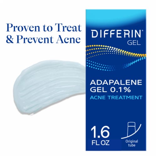 Differin 0.1% Adapalene Acne Treatment Gel, Retinoid Treatment for Face Perspective: front