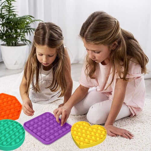 4 Pack Push Pop Bubble Sensory Fidget Toy Set Perspective: front