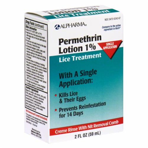 Alpharma Permethrin 1% Lice Treatment Lotion Perspective: front