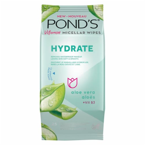 Pond's Hydrate Aloe Vera Vitamin Micellar Wipes Perspective: front