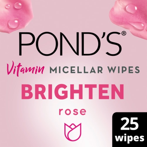 Pond's Brighten Rose Vitamin Micellar Wipes Perspective: front