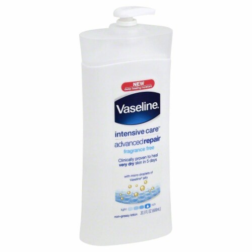 Vaseline Intensive Care Advanced Repair Fragrance Free Lotion Perspective: front