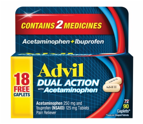 Advil Dual Action with Acetaminophen Perspective: front