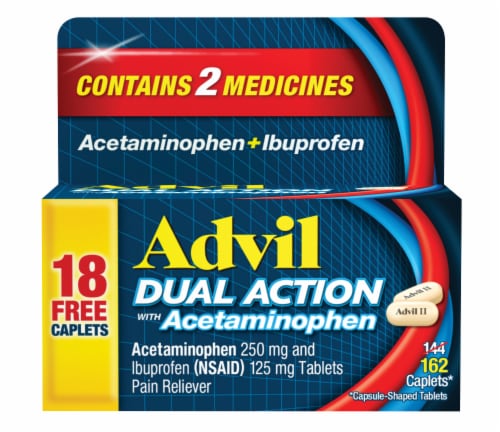 Advil Dual Action with Acetaminophen Perspective: front