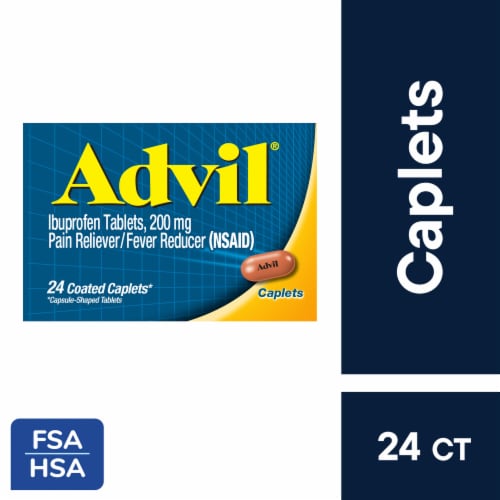 Advil Pain Reliever and Adult Fever Reducer Ibuprofen Perspective: front