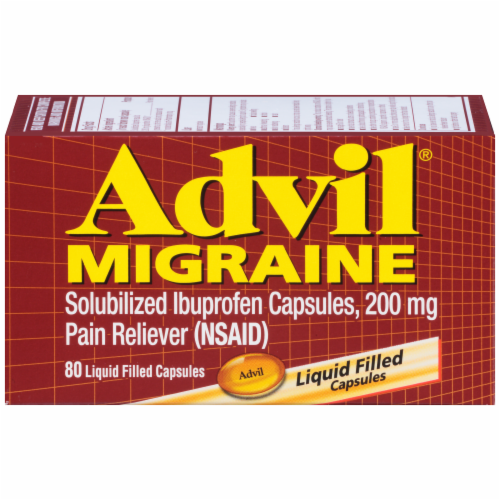 Advil Migraine Liquid Filled Capsules Perspective: front