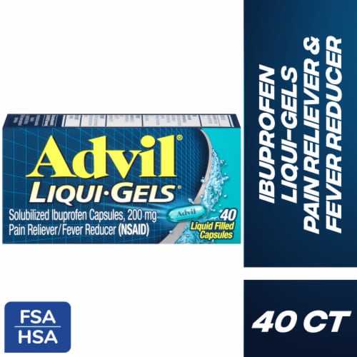 Advil Liqui-Gels Pain Reliever and Fever Reducer Ibuprofen Perspective: front