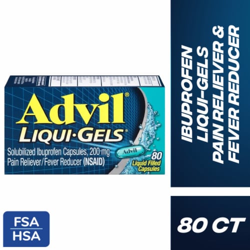 Advil Liqui-Gels Pain Reliever and Fever Reducer Ibuprofen Perspective: front
