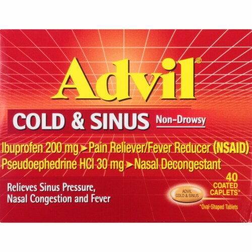 Advil Cold & Sinus Coated Caplets Perspective: front