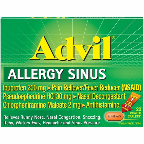 Advil Allergy Sinus Coated Caplets Perspective: front