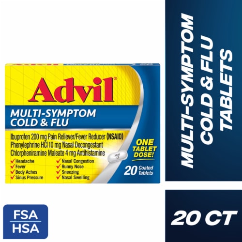 Advil Multi Symptom Cold and Flu Medicine Ibuprofen Perspective: front
