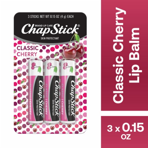 ChapStick Classic Cherry Flavored Lip Balm Perspective: front