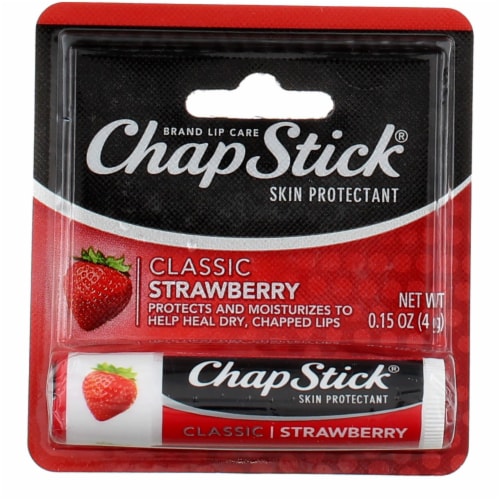Chapstick Classic Lip Balm, Classic Strawberry, 0.15 oz Perspective: front