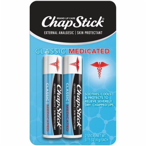 ChapStick Classic Medicated Lip Balm Tubes Perspective: front