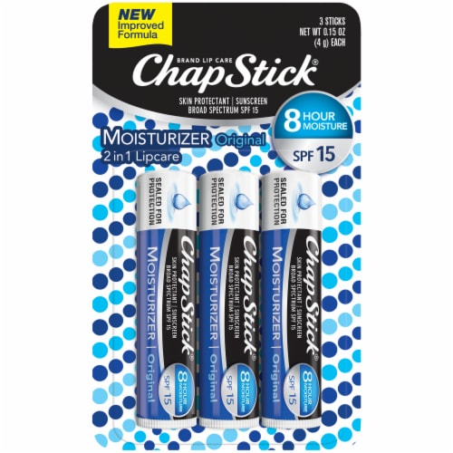 ChapStick Original Avobenzone Moisturizing Lip Balm Tubes Perspective: front