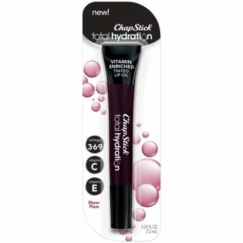 ChapStick Total Hydration Vitamin Enriched Sheer Plum Tinted Lip Oil Perspective: front