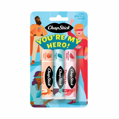 ChapStick You're My Hero Moisturizing Lip Balm Pack Perspective: front