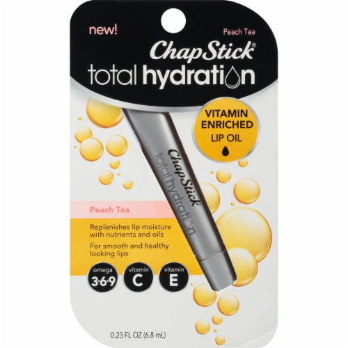 ChapStick® Total Hydration Peach Tea Vitamin Enriched Lip Oil Perspective: front