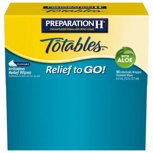 Preparation H Totables Hemorrhoid Witch Hazel Skin Irritation Relief Wipes Perspective: front