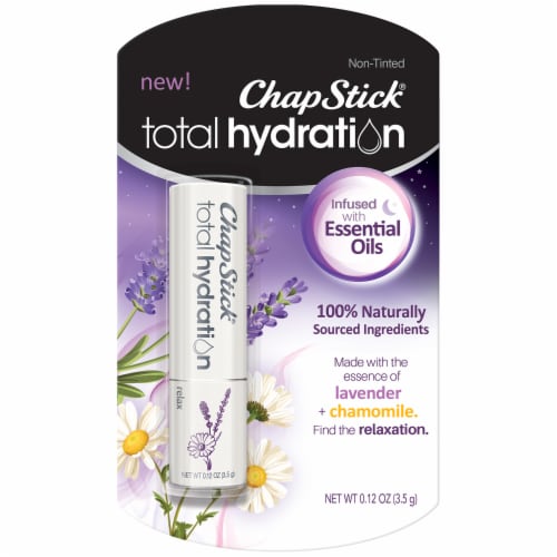 ChapStick® Total Hydration Infused with Lavender and Chamomile Essential Oils Lip Balm Perspective: front