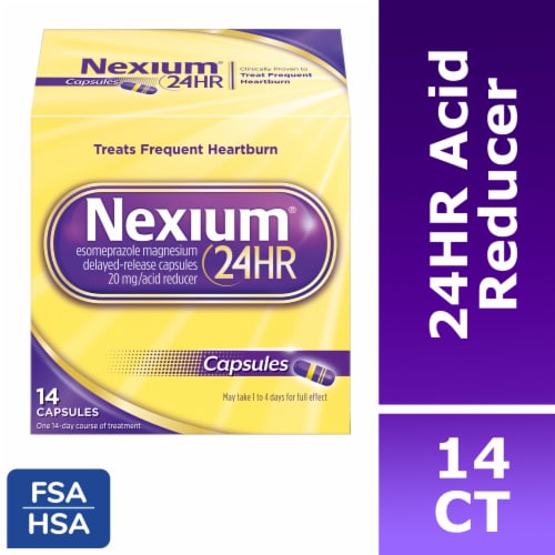 Nexium 24HR Acid Reducer Heartburn Relief Capsules Perspective: front