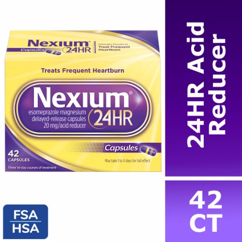 Nexium® 24-Hour Delayed Release Acid Reducer Capsules Perspective: front